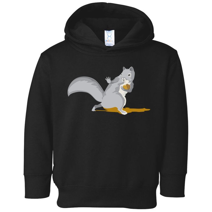The Squirrel Protect The Nut Cool Vector Design Toddler Hoodie