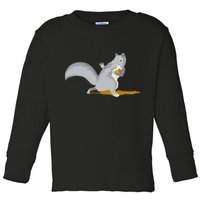 The Squirrel Protect The Nut Cool Vector Design Toddler Long Sleeve Shirt