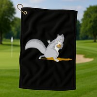 The Squirrel Protect The Nut Cool Vector Design Golf Towel
