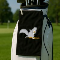 The Squirrel Protect The Nut Cool Vector Design Golf Towel