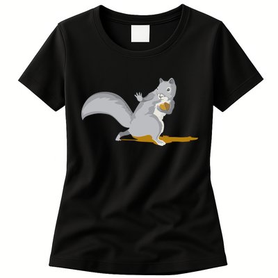 The Squirrel Protect The Nut Cool Vector Design Womens T-Shirt