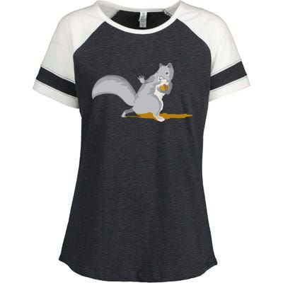 The Squirrel Protect The Nut Cool Vector Design Enza Ladies Jersey Colorblock Tee