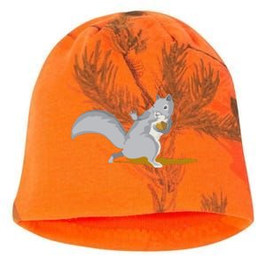 The Squirrel Protect The Nut Cool Vector Design Kati - Camo Knit Beanie