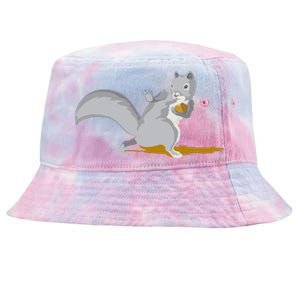 The Squirrel Protect The Nut Cool Vector Design Tie-Dyed Bucket Hat