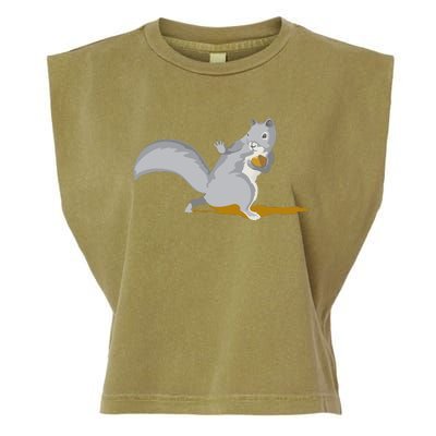 The Squirrel Protect The Nut Cool Vector Design Garment-Dyed Women's Muscle Tee