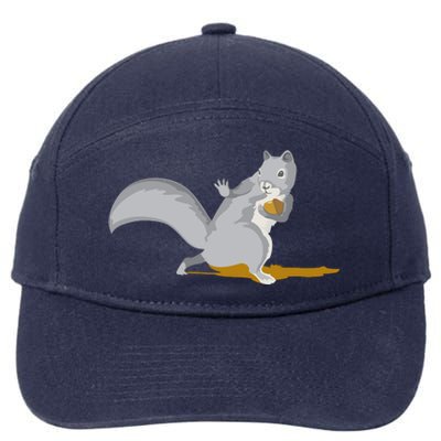 The Squirrel Protect The Nut Cool Vector Design 7-Panel Snapback Hat