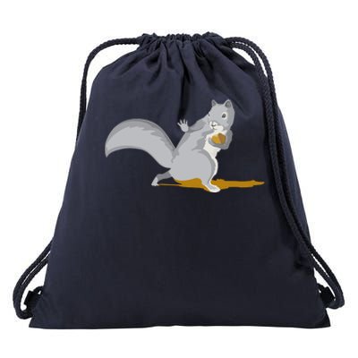 The Squirrel Protect The Nut Cool Vector Design Drawstring Bag