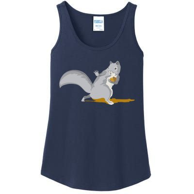 The Squirrel Protect The Nut Cool Vector Design Ladies Essential Tank