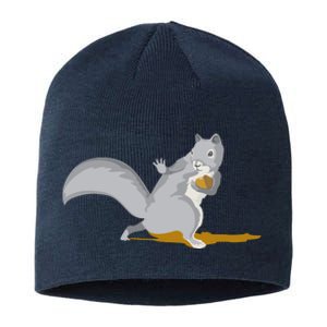 The Squirrel Protect The Nut Cool Vector Design Sustainable Beanie