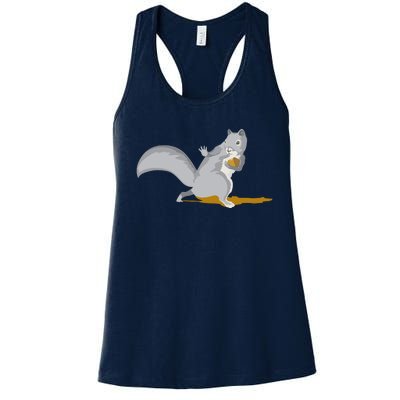 The Squirrel Protect The Nut Cool Vector Design Women's Racerback Tank