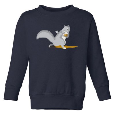 The Squirrel Protect The Nut Cool Vector Design Toddler Sweatshirt