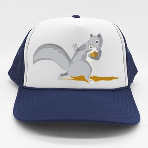 The Squirrel Protect The Nut Cool Vector Design Trucker Hat