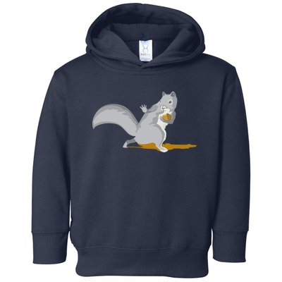 The Squirrel Protect The Nut Cool Vector Design Toddler Hoodie