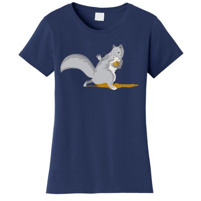 The Squirrel Protect The Nut Cool Vector Design Women's T-Shirt