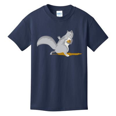 The Squirrel Protect The Nut Cool Vector Design Kids T-Shirt