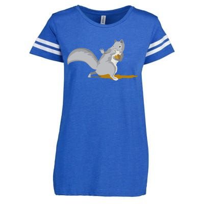 The Squirrel Protect The Nut Cool Vector Design Enza Ladies Jersey Football T-Shirt