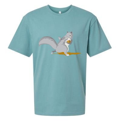 The Squirrel Protect The Nut Cool Vector Design Sueded Cloud Jersey T-Shirt