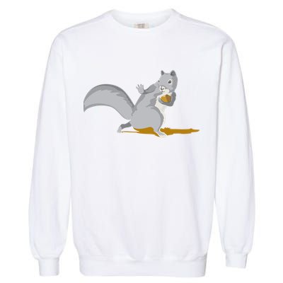 The Squirrel Protect The Nut Cool Vector Design Garment-Dyed Sweatshirt
