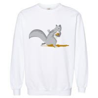 The Squirrel Protect The Nut Cool Vector Design Garment-Dyed Sweatshirt