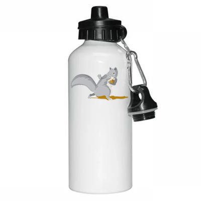 The Squirrel Protect The Nut Cool Vector Design Aluminum Water Bottle