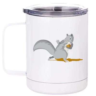 The Squirrel Protect The Nut Cool Vector Design 12 oz Stainless Steel Tumbler Cup