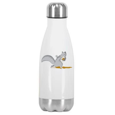 The Squirrel Protect The Nut Cool Vector Design Stainless Steel Insulated Water Bottle