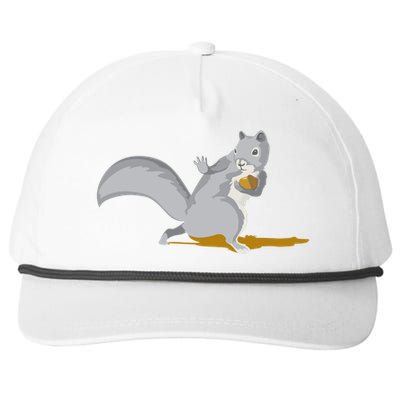 The Squirrel Protect The Nut Cool Vector Design Snapback Five-Panel Rope Hat