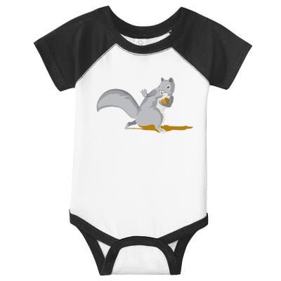 The Squirrel Protect The Nut Cool Vector Design Infant Baby Jersey Bodysuit