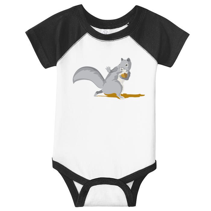 The Squirrel Protect The Nut Cool Vector Design Infant Baby Jersey Bodysuit