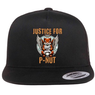 The Squirrel Pnut P’Nut Justice For P Nut Justice For Peanut Flat Bill Trucker Hat