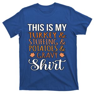 Turkey Stuffing Potatoes Gravy Thanksgiving Family Graphic Gift T-Shirt