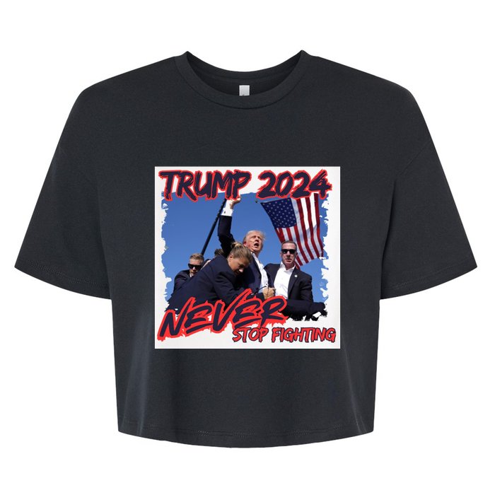 Trump Shooting President Trump Trending Political Trump 2024 Election A Bella+Canvas Jersey Crop Tee