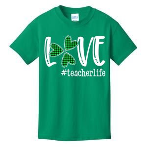 Teacher St Patricks day Love Teacher Life Shamrock Gift Kids T-Shirt