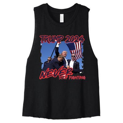 Trump Shooting President Trump Political Trump 2024 Election A Women's Racerback Cropped Tank