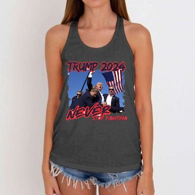 Trump Shooting President Trump Political Trump 2024 Election A Women's Knotted Racerback Tank