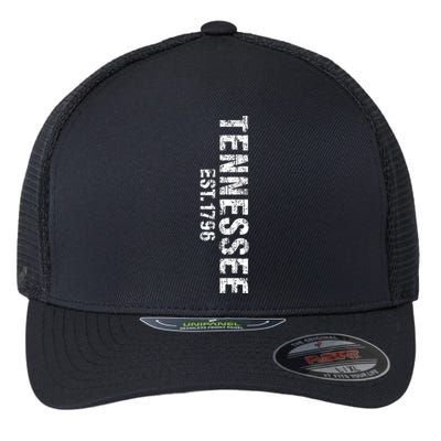 Tennessee State Patriotic American Usa Distressed Design Flexfit Unipanel Trucker Cap