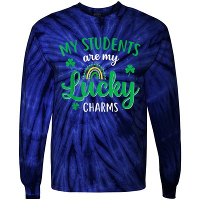 Teacher St Patricks Day My Students Are My Lucky Charms Tie-Dye Long Sleeve Shirt