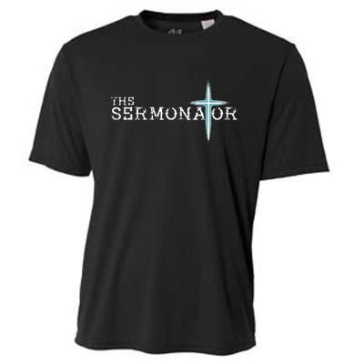 The Sermonator Pastor Appreciation Christian Cross Fun Cooling Performance Crew T-Shirt