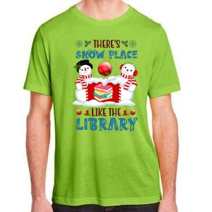 There's Snow Place Like The Library Book Worm Christmas Adult ChromaSoft Performance T-Shirt