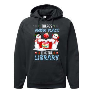 There's Snow Place Like The Library Book Worm Christmas Performance Fleece Hoodie