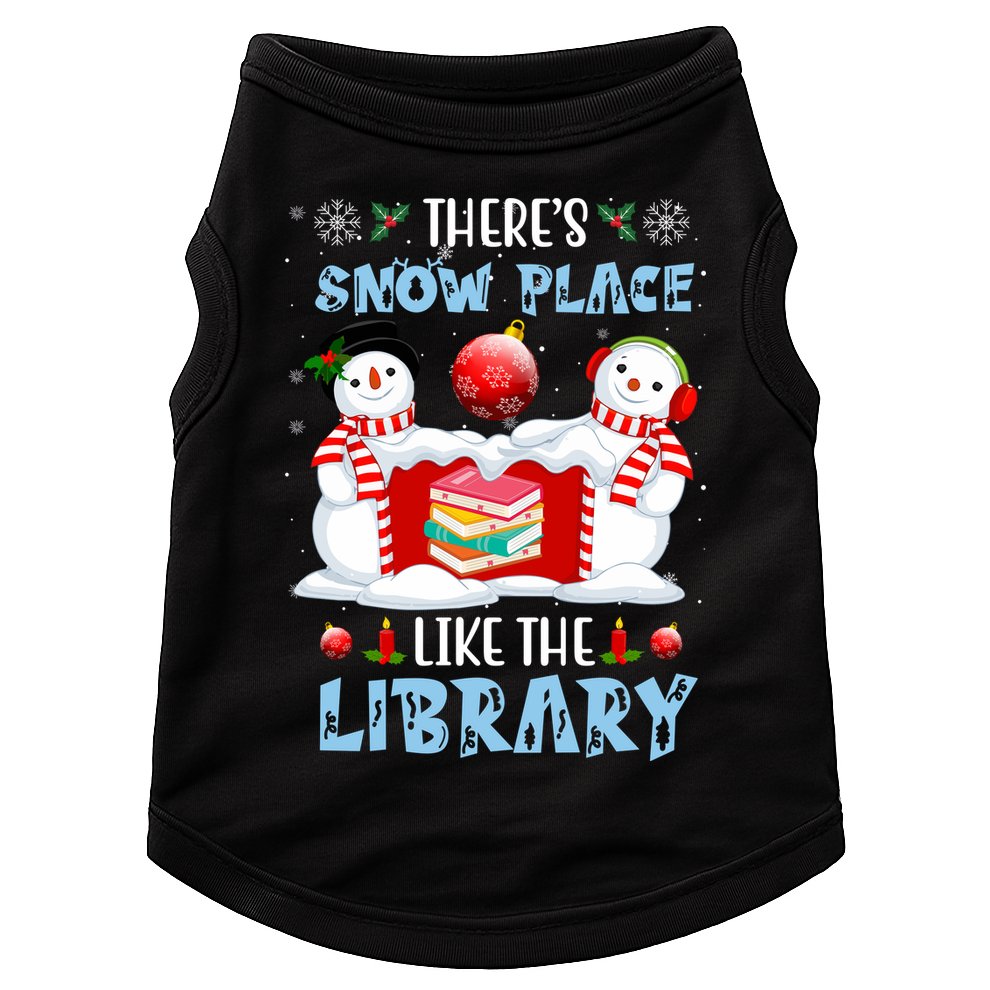 There's Snow Place Like The Library Book Worm Christmas Doggie Tank