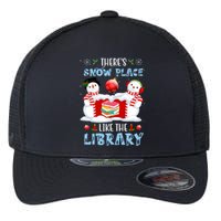 There's Snow Place Like The Library Book Worm Christmas Flexfit Unipanel Trucker Cap