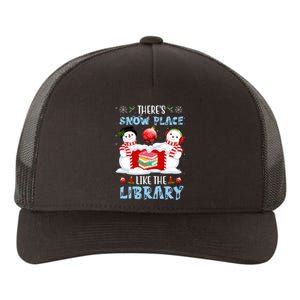 There's Snow Place Like The Library Book Worm Christmas Yupoong Adult 5-Panel Trucker Hat