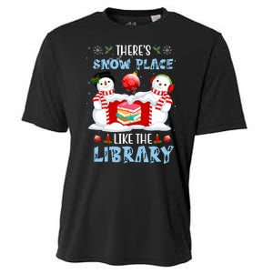 There's Snow Place Like The Library Book Worm Christmas Cooling Performance Crew T-Shirt