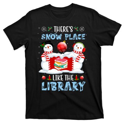 There's Snow Place Like The Library Book Worm Christmas T-Shirt