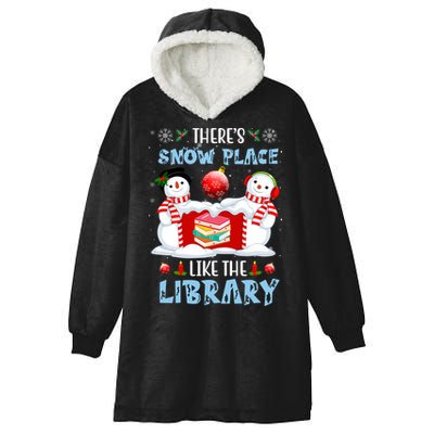 There's Snow Place Like The Library Book Worm Christmas Hooded Wearable Blanket