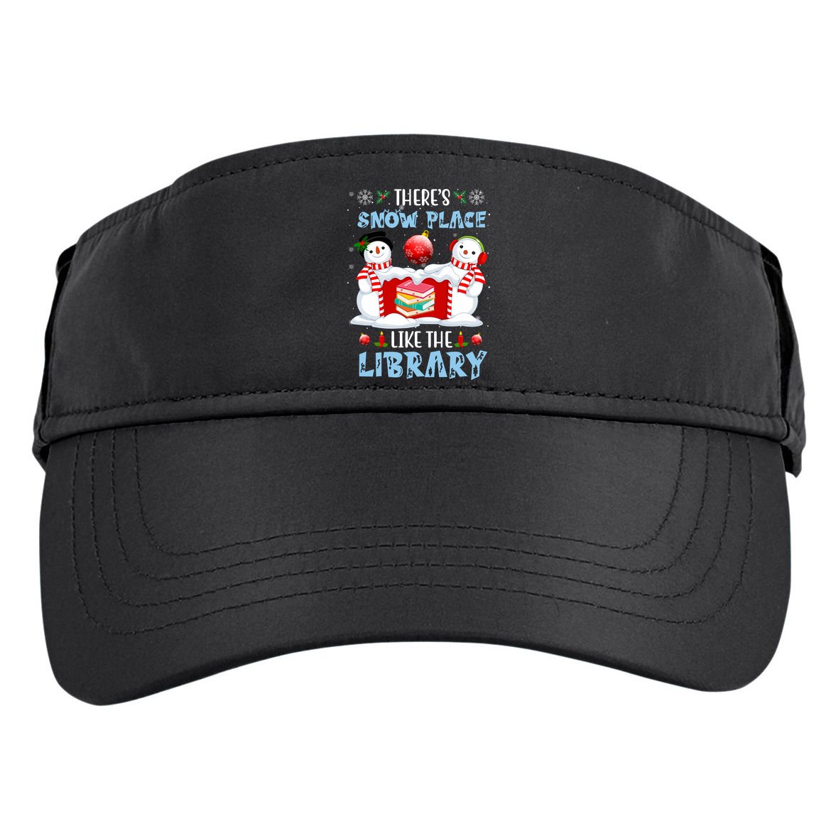 There's Snow Place Like The Library Book Worm Christmas Adult Drive Performance Visor