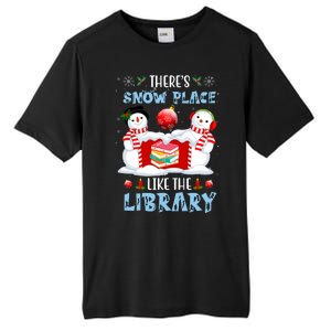 There's Snow Place Like The Library Book Worm Christmas Tall Fusion ChromaSoft Performance T-Shirt