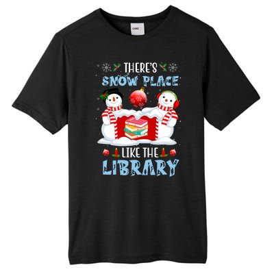 There's Snow Place Like The Library Book Worm Christmas Tall Fusion ChromaSoft Performance T-Shirt