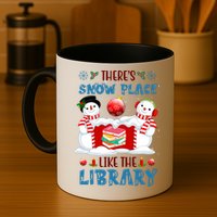 There's Snow Place Like The Library Book Worm Christmas Mug